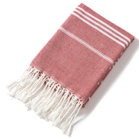 Striped Turkish cotton beach towel with fringes, absorbent