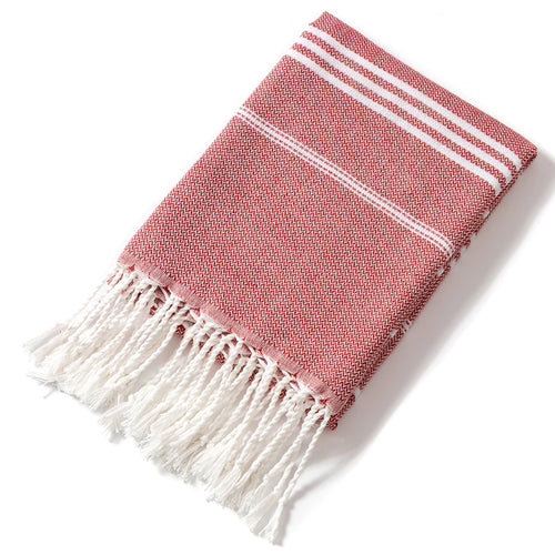 Striped Turkish cotton beach towel with fringes, absorbent