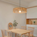Southeast Asian style rattan pendant light with adjustable cord