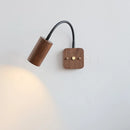 Rotating walnut wood wall lamp for indoor decoration