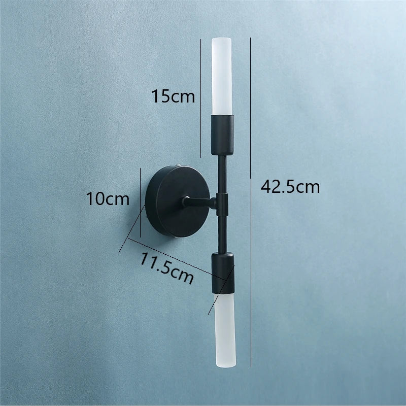 Modern minimalist glass wall light 2 heads