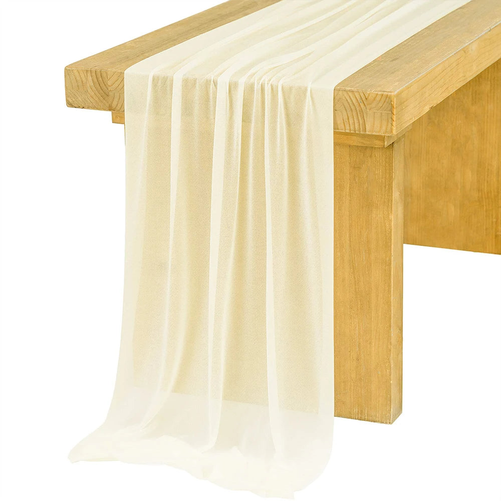 Set of colourful sheer boho chiffon table runners (set of 4)
