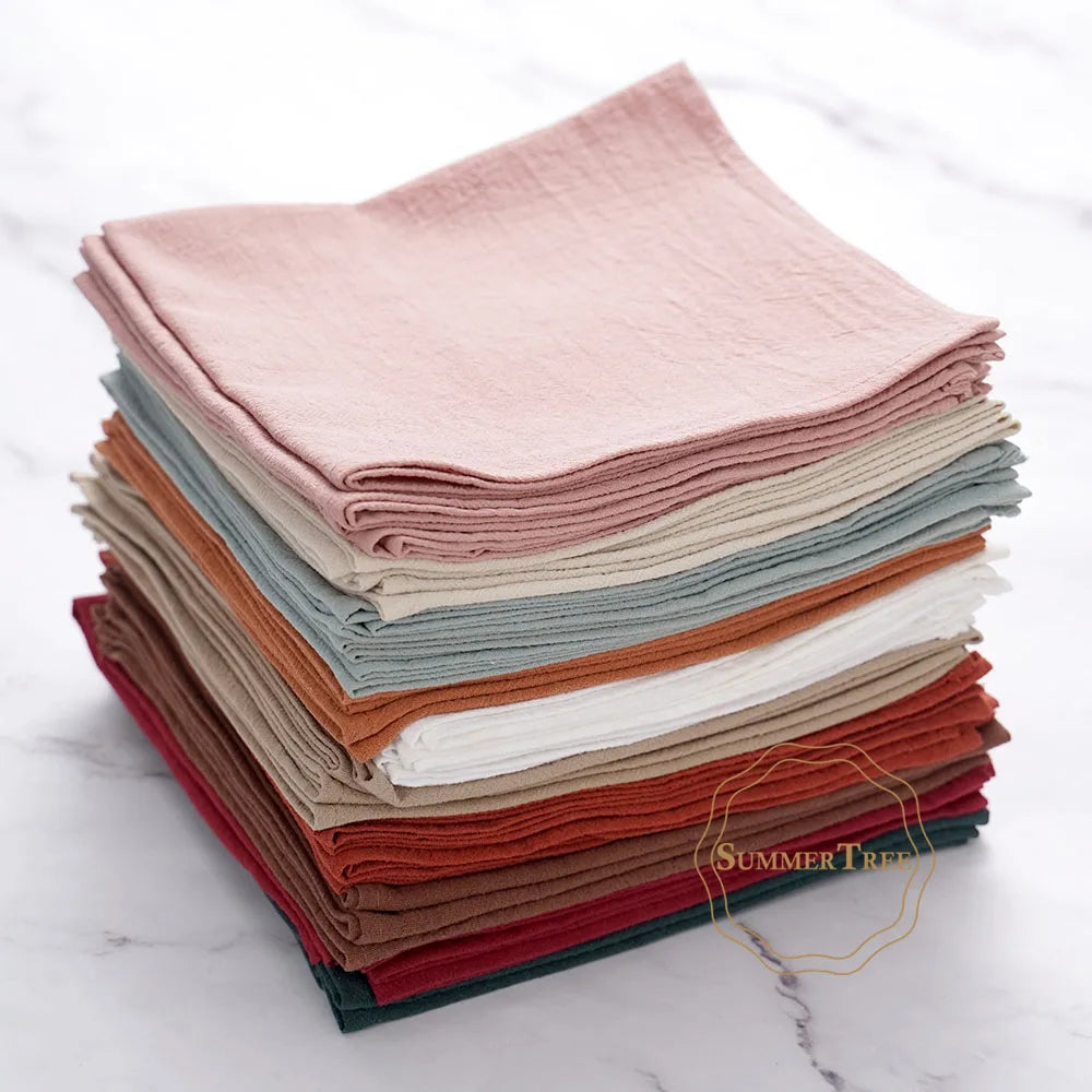 Vintage washed cotton table napkin pastoral style - vue 4 sur 7