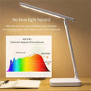 Foldable LED table lamp with stepless touch dimming, USB rechargeable, for reading and bedside