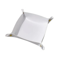 Foldable leather tray for storage and decoration