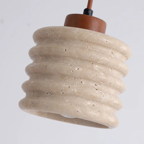 Retro natural stone LED pendant light for indoor decoration - vue 7 sur 6