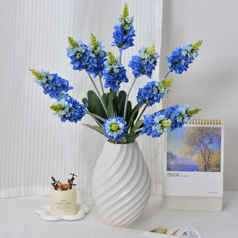 Artificial lavender silk flower stems for interior decoration - vue 4 sur 12
