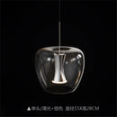 Modern clear glass LED pendant light for contemporary interior decor