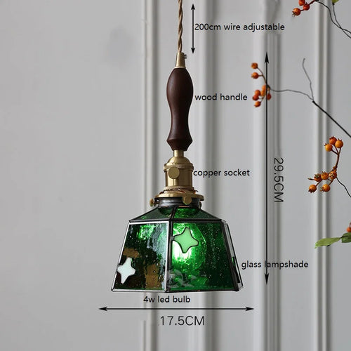 Nordic vintage handheld lamp with coloured glass and copper - vue 28 sur 29