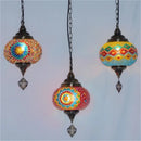 Handmade vintage stained glass pendant light bohemian style from Turkey