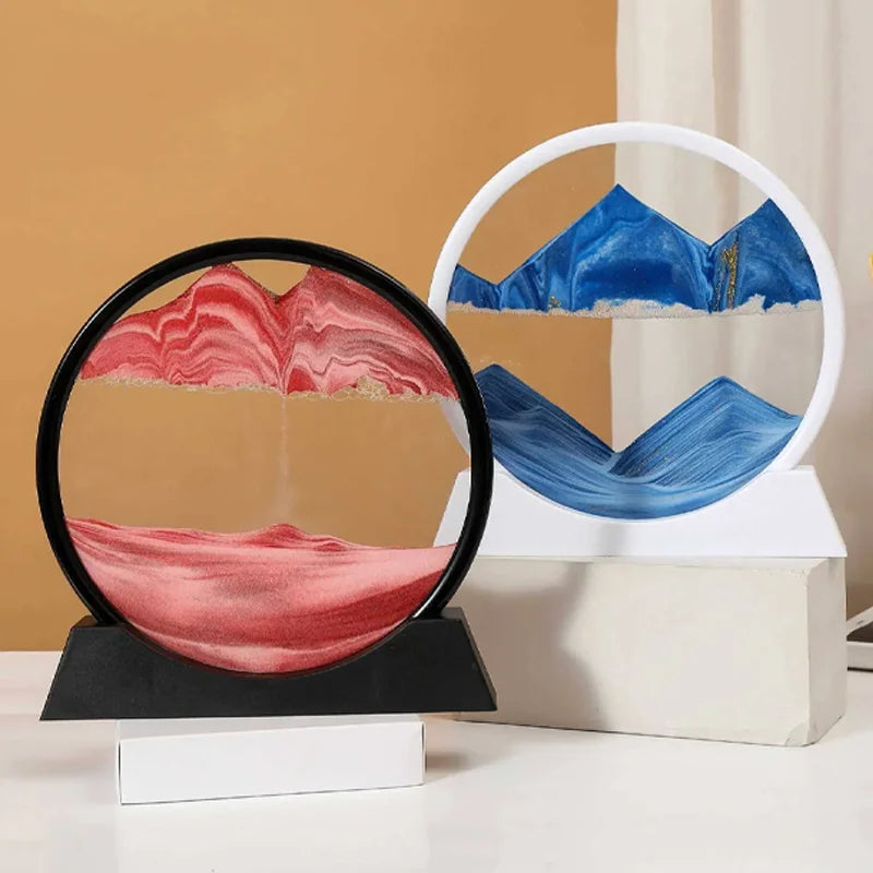 3d glass hourglass moving sand landscape art decoration