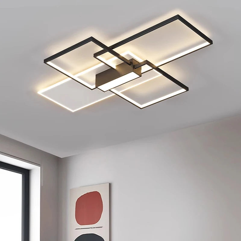 Modern rectangular minimalist LED ceiling light