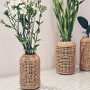 woven rattan vase for dried flowers retro decoration
