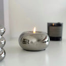 modern silver ceramic chandelier with decorative candles