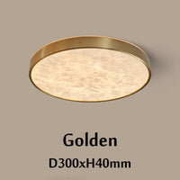 luxurious brass led ceiling light mounted in circular marble