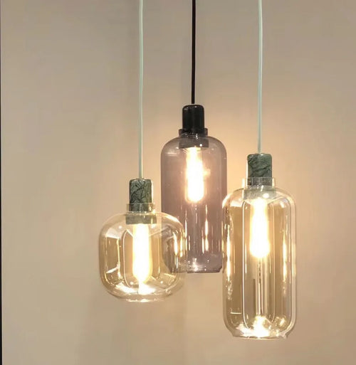 Creative retro Danish glass chandelier for a Nordic atmosphere - vue 2 sur 5