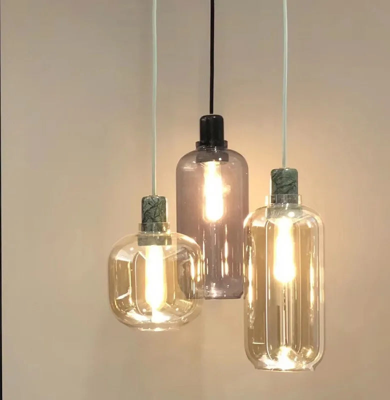Creative retro Danish glass chandelier for a Nordic atmosphere