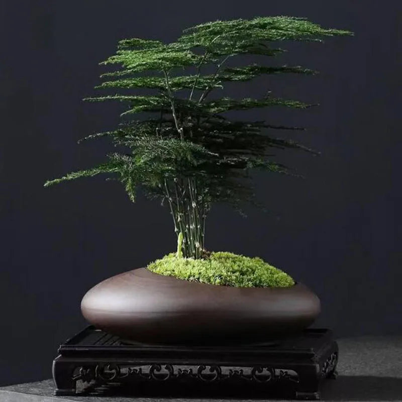 Chinese style retro clay flower pot for garden decoration