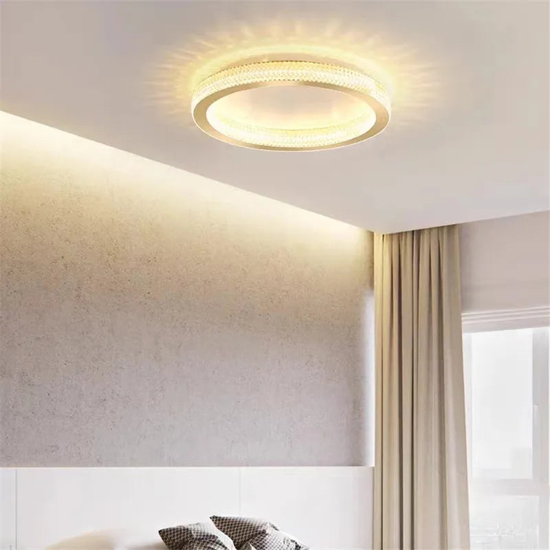 Minimalist crystal Nordic ceiling light for elegant interiors - vue 3 sur 8