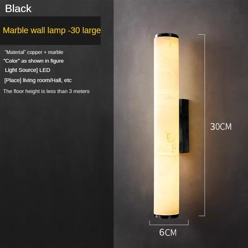 Modern and elegant marble and copper wall light - vue 11 sur 14