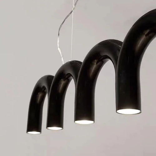 Modern minimalist LED chandelier for dining and kitchen tables - vue 6 sur 14