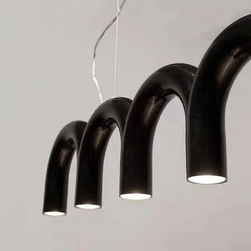 Modern minimalist LED chandelier for dining and kitchen tables - vue 6 sur 14