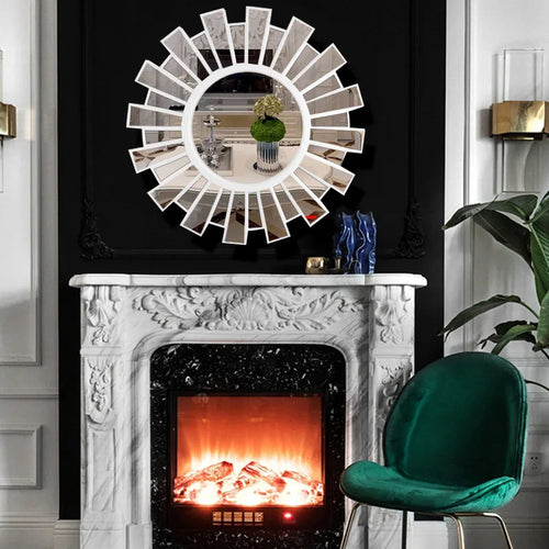 round decorative mirror for restaurant and bathroom - vue 4 sur 8
