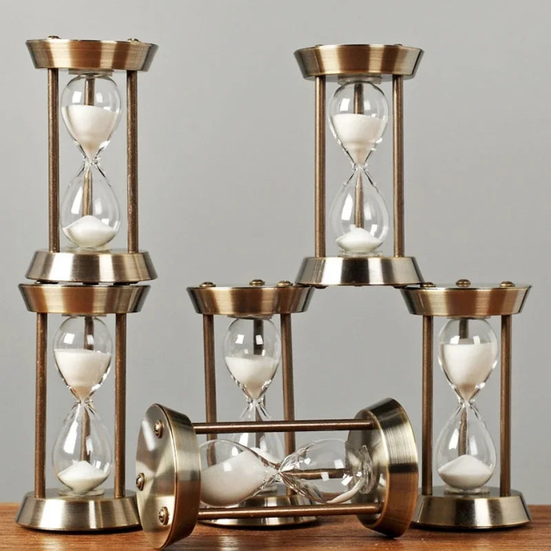 Nordic metal hourglass with decorative timer for home