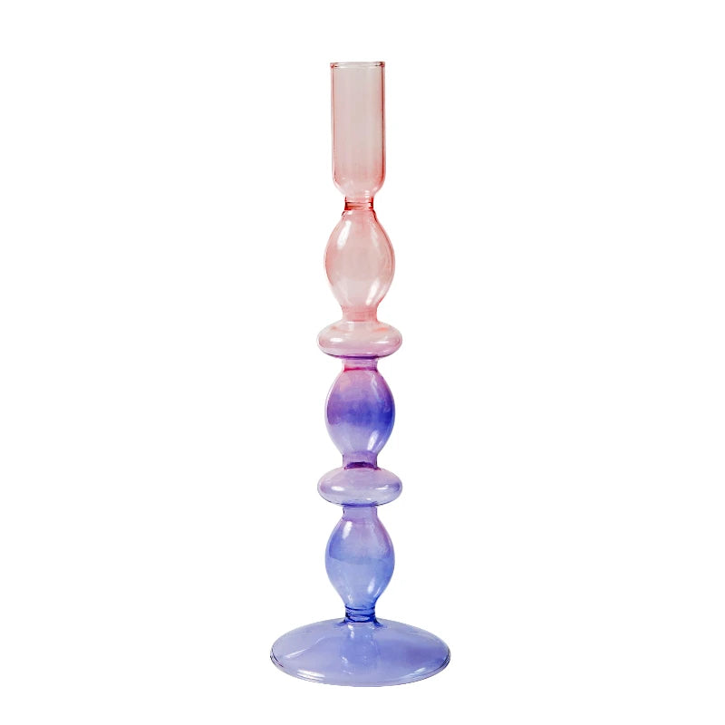 Glass candlestick holder for party and wedding decorations - vue 13 sur 16