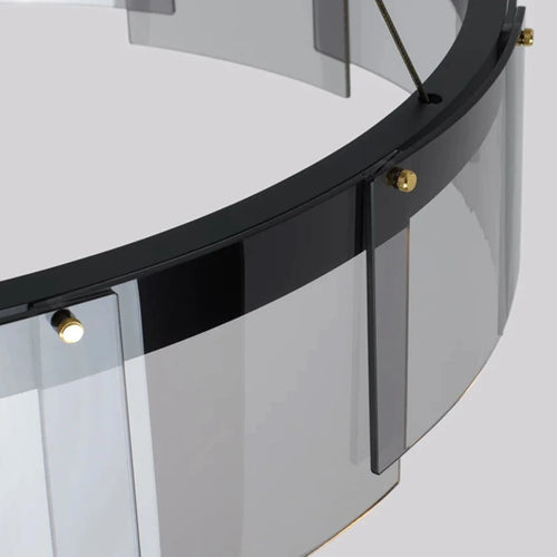 Stratos designer glass LED chandelier for indoor use - vue 6 sur 7