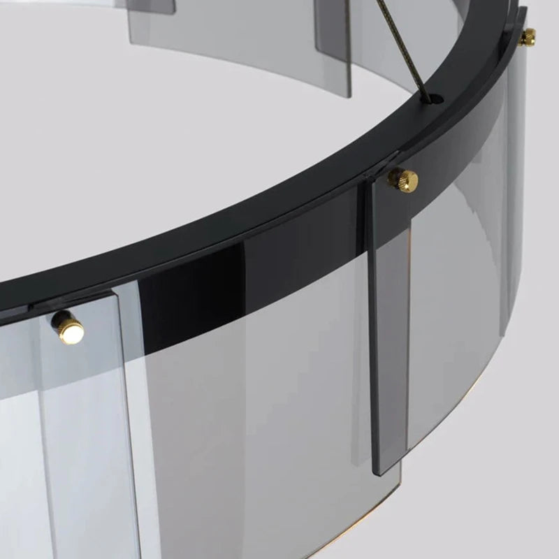 Stratos designer glass LED chandelier for indoor use - vue 5 sur 7
