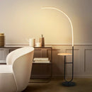 LED floor lamp with minimalist design and storage for reading and relaxation