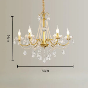 lustre en cristal luxe avec simulation de bougie led