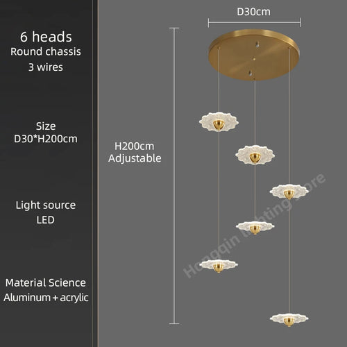 Modern LED chandelier for decorative indoor lighting - vue 16 sur 26