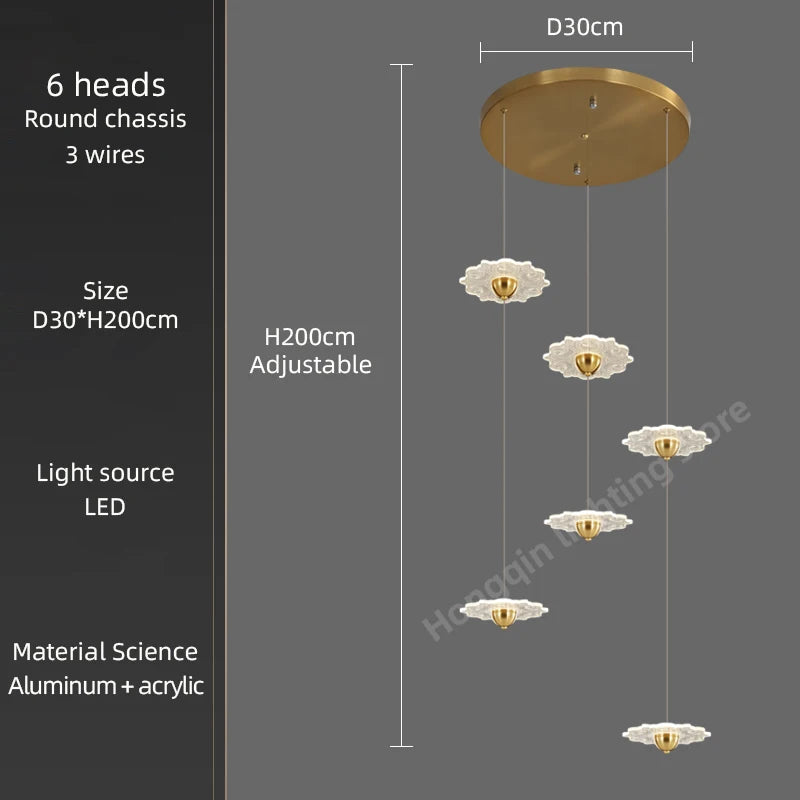 Modern LED chandelier for decorative indoor lighting - vue 15 sur 26