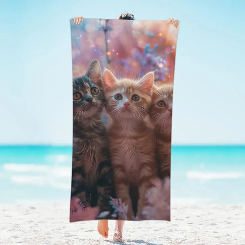 serviette de plage microfibre motif cerf sechage rapide