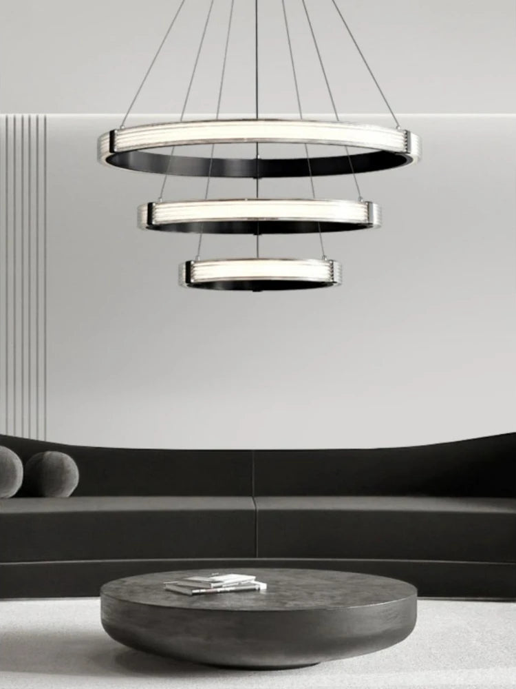 Modern circular acrylic pendant light for minimalist interior decor
