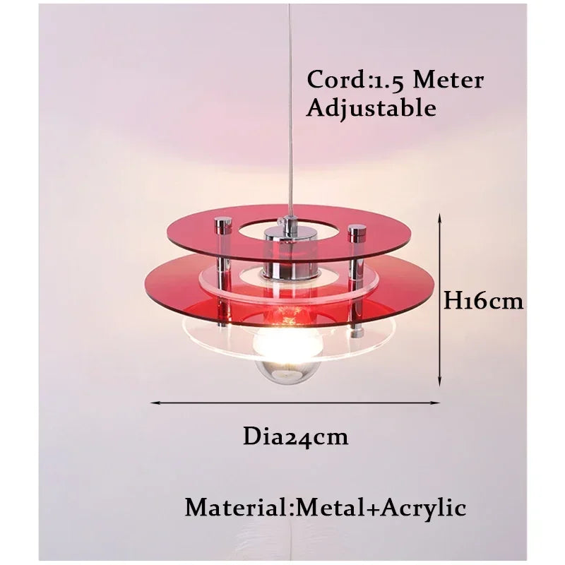 Rainbow flying saucer retro pendant light for bar or restaurant