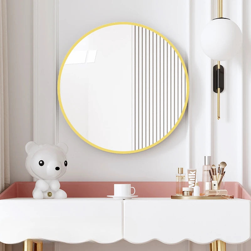 Nordic round decorative mirror for bathroom - vue 3 sur 8