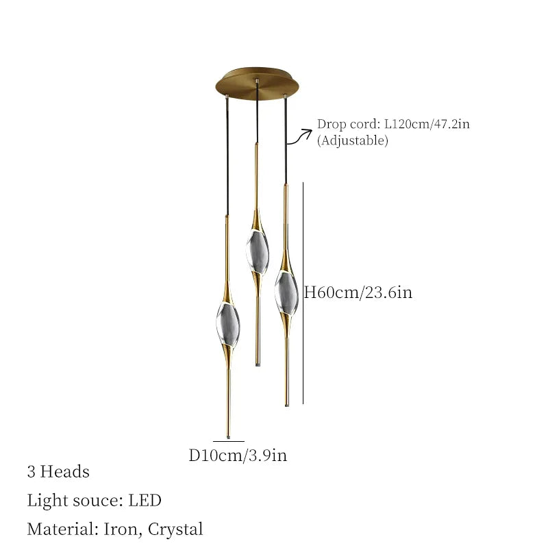 2023 Crystal Hanging Lamps for Ceiling Bedroom Bedside Chandelier Living Room Hallway Wall Lamp Room Decor Lighting Luster