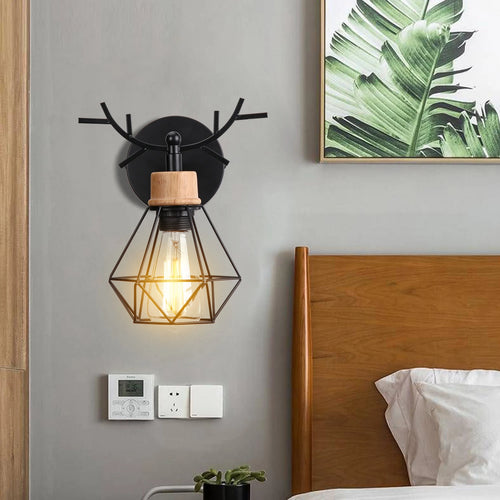 Wood and wrought iron lampshade - vue 3 sur 8