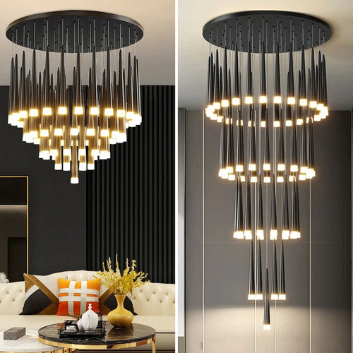 Modern LED pendant chandelier for contemporary interiors - vue 2 sur 14