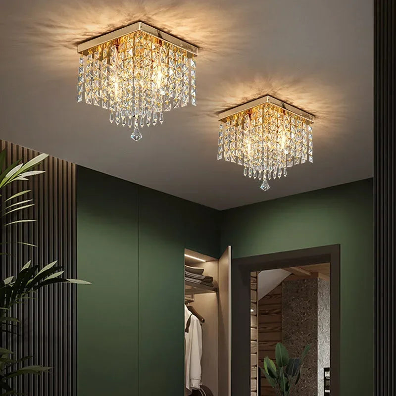 Modern bohemian style wooden LED surface mounted ceiling light