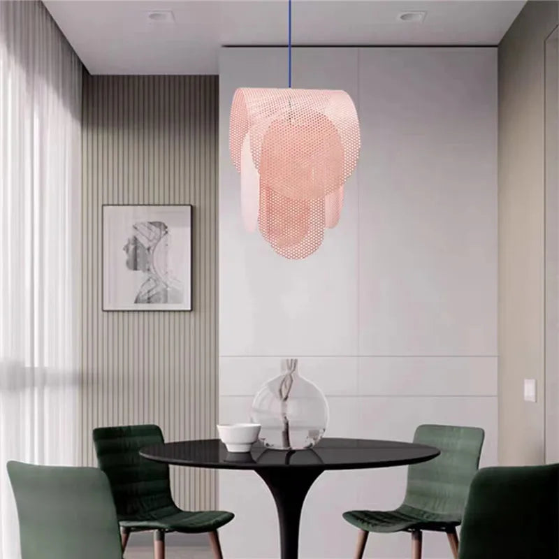 Simple pink nordic pendant light for children's room decor