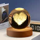 3D crystal night light solar system wooden decorative gift