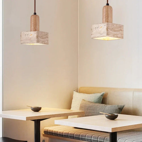Solid wood pendant light for creative retro interior decor - vue 4 sur 7