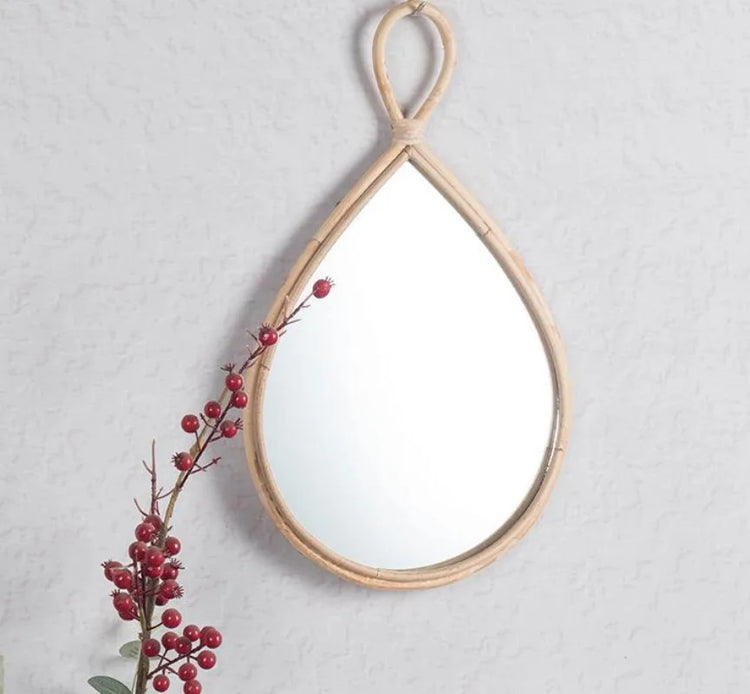 decorative woven wicker mirror for unique wall decoration
