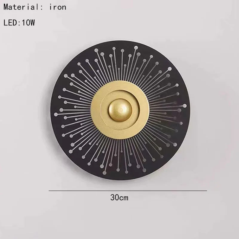 Round art deco LED wall light for a warm atmosphere - vue 10 sur 12