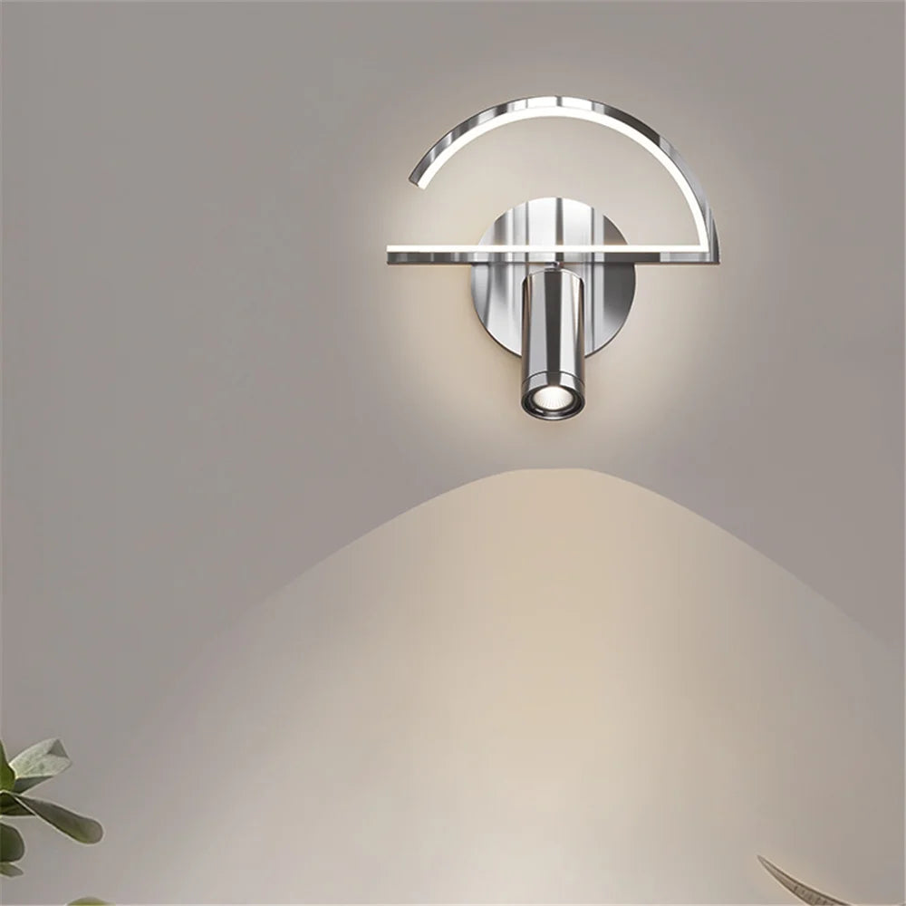 applique murale à led moderne en chrome pour intérieur design - vue 6 sur 16