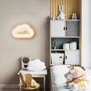 Solid wood cloud wall light for children's room
